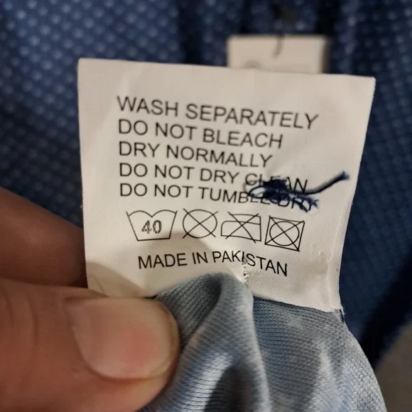 Collars & Co Mens Semi Spread Collar Polo Shirt XL Tall Thin Navy Check Office - Picture 14 of 15